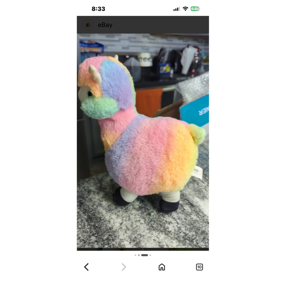 Peek-A-Boo Toys Rainbow Alpaca Plush Stuffed Animal Pastel Pink Purple DB30-944
